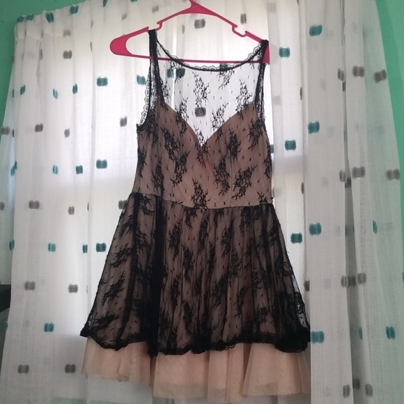 B. Smart Dresses & Skirts - Black lace and nude tulle dress